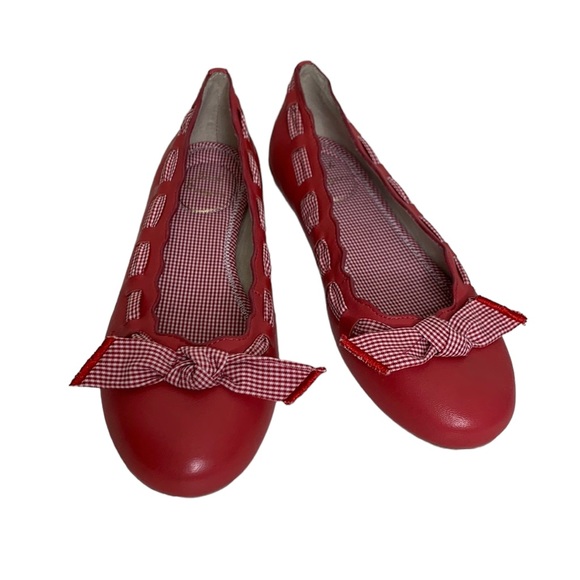 Jack Rogers Shoes - ST5 Jack Rogers Lucie Pink Gingham bow flats size 7